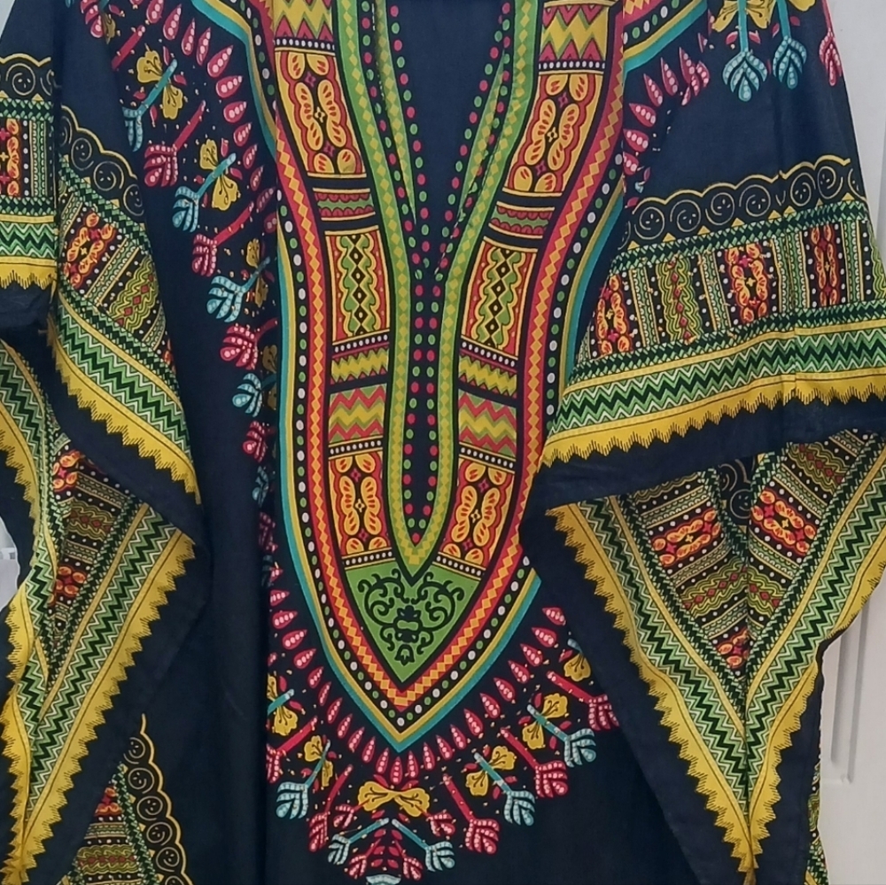 Colorful Patterned Kaftan Dress - Picture 3 of 6